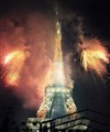 14 Juillet 2018 : Feu d'Artifice de la Tour Eiffel à Paris sur un bateau navigant - 