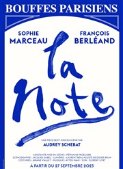 La Note avec Sophie Marceau et François Berléand Théâtre des Bouffes Parisiens Affiche